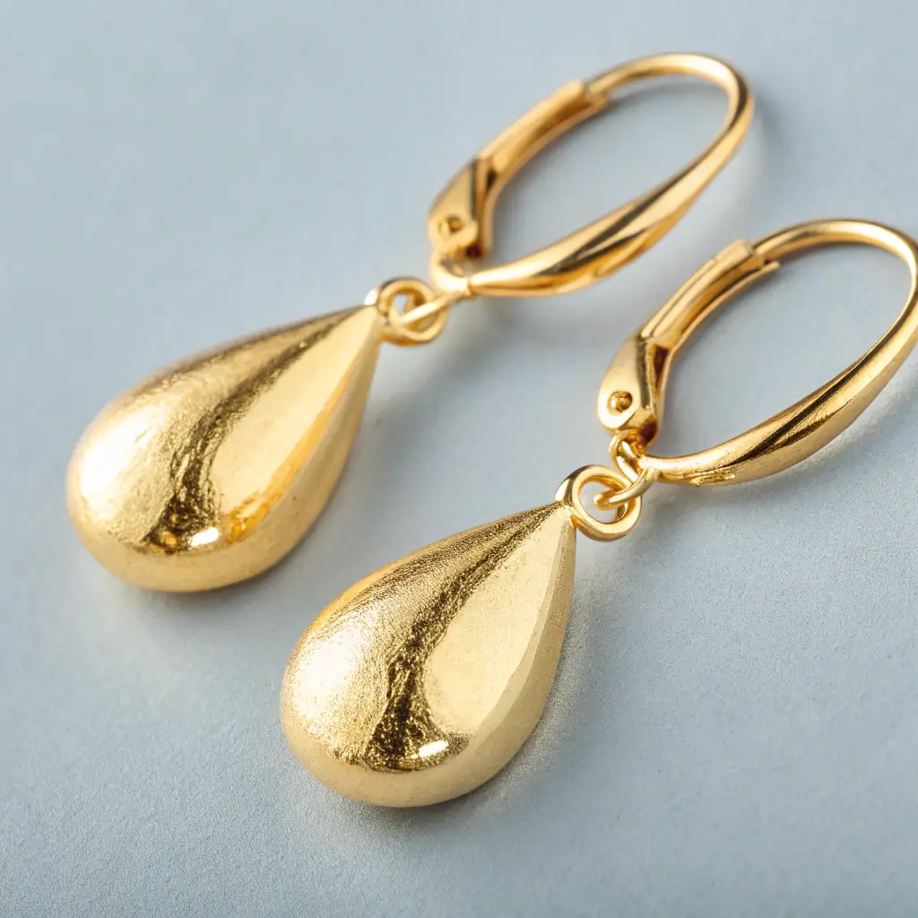 Aretes de oro con diseño minimalista
